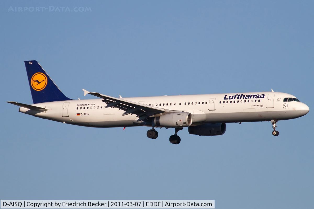 D-AISQ, 2009 Airbus A321-231 C/N 3936, on final