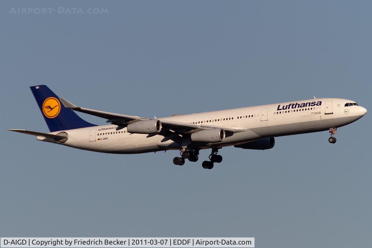D-AIGD, 1993 Airbus A340-311 C/N 028, on final