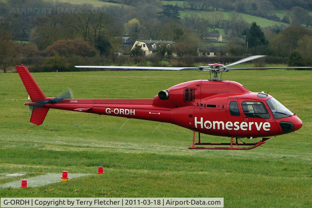 G-ORDH, 2006 Eurocopter AS-355N Ecureuil 2 C/N 5744, A visitor to Cheltenham Racecourse on 2011 Gold Cup Day