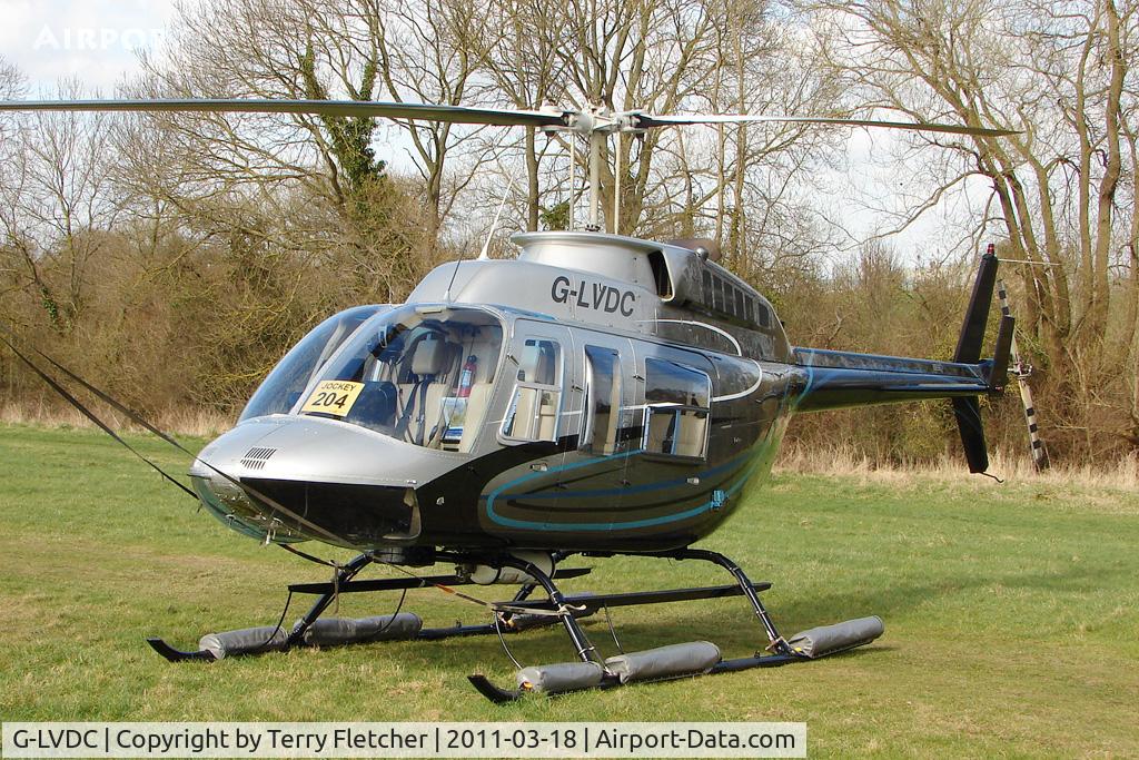 G-LVDC, 1989 Bell 206L-3 LongRanger III C/N 51300, A visitor to Cheltenham Racecourse on 2011 Gold Cup Day