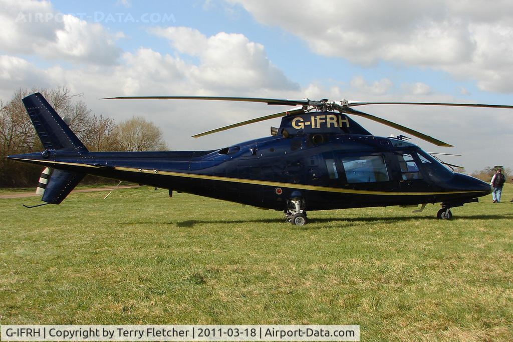 G-IFRH, 1990 Agusta A-109C C/N 7619, A visitor to Cheltenham Racecourse on 2011 Gold Cup Day