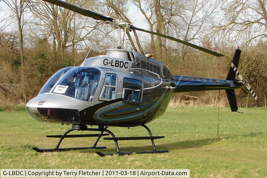 G-LBDC, 1984 Bell 206B JetRanger III C/N 3806, A visitor to Cheltenham Racecourse on 2011 Gold Cup Day