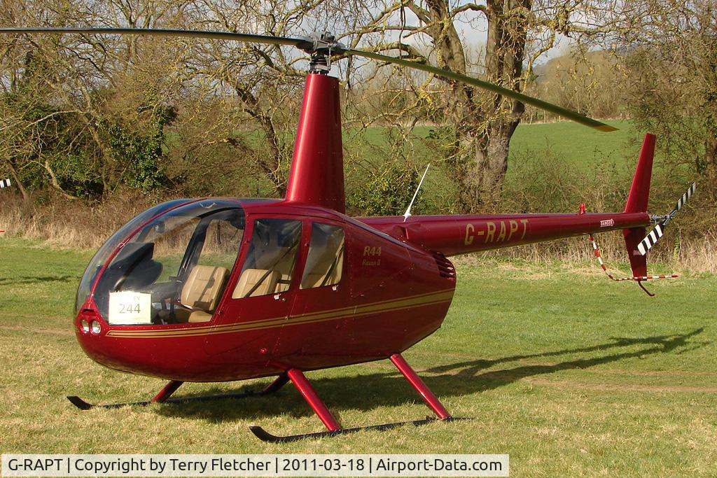 G-RAPT, 2009 Robinson R44 Raven II C/N 12791, A visitor to Cheltenham Racecourse on 2011 Gold Cup Day