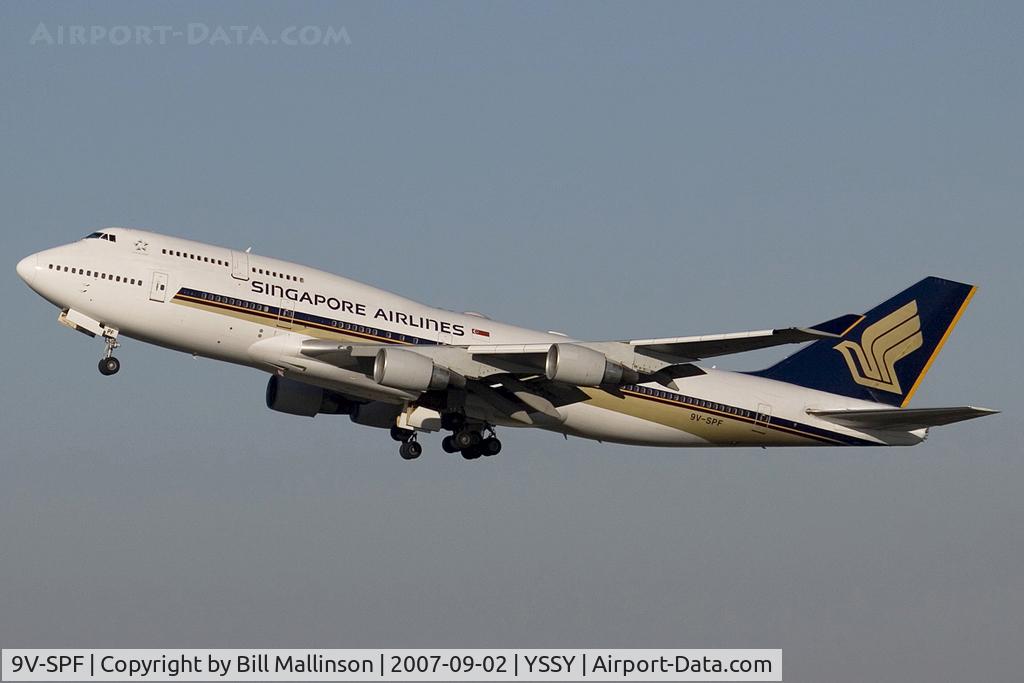 9V-SPF, 1995 Boeing 747-412 C/N 27071, away from 34L on the way back to SIN