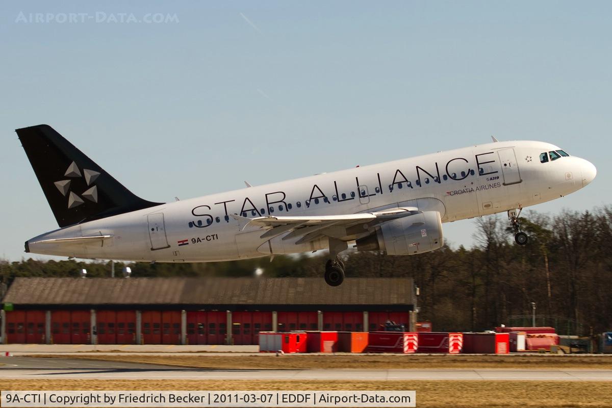 9A-CTI, 1999 Airbus A319-112 C/N 1029, departing via RW18W