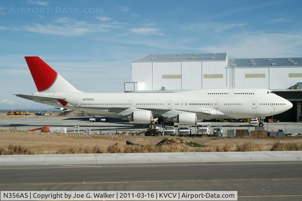 N356AS, 1994 Boeing 747-446 C/N 26355, Former JAL aircraft seen on the ramp at VCV. Aircraft will be used by GE as a flying testbed to replace their veteran 747-121.