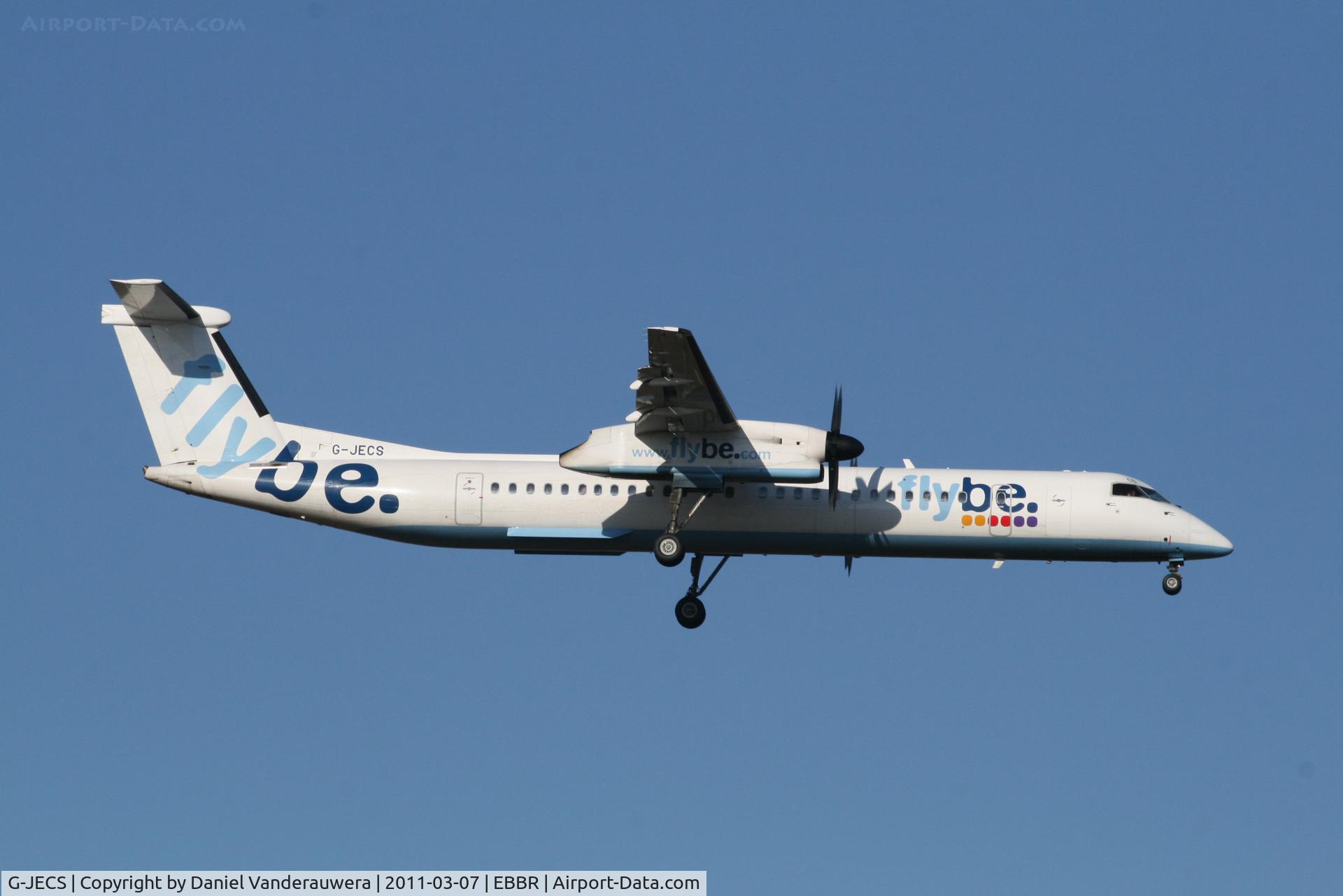 G-JECS, 2006 De Havilland Canada DHC-8-402Q Dash 8 C/N 4142, Arrival of flight BE593 to RWY 02