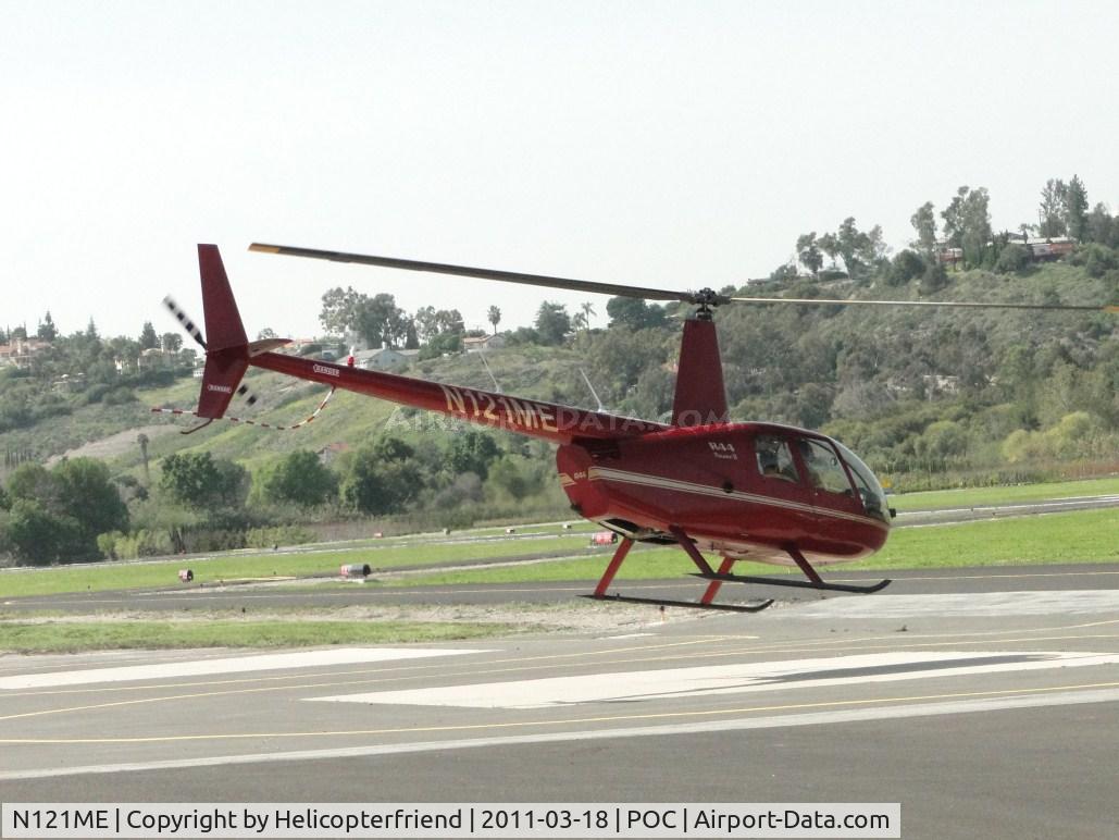 N121ME, 2007 Robinson R44 II C/N 11797, Lifting off, heading west on taxiway Sierra enroute to the freeway and then turning north heading for Delano, Ca