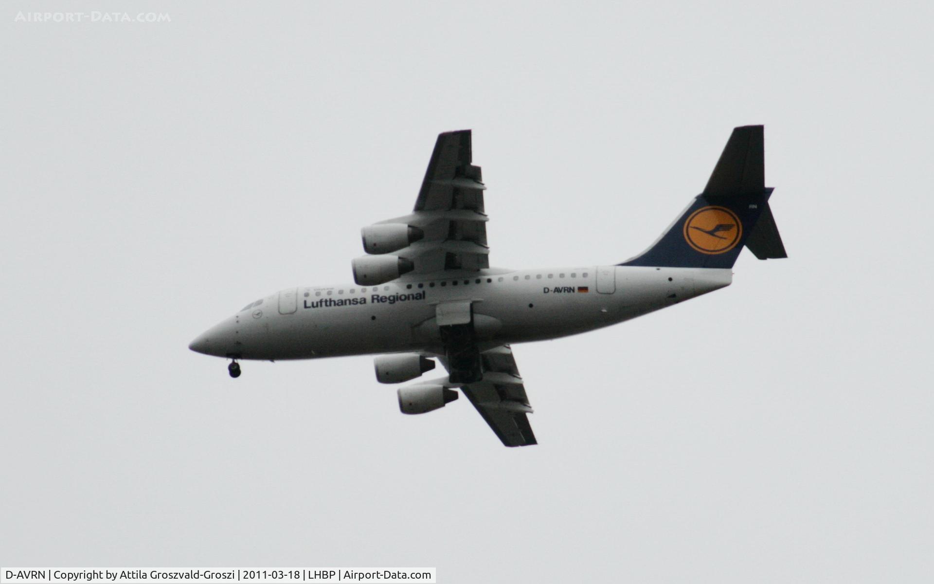 D-AVRN, 1996 British Aerospace Avro 146-RJ85A C/N E2293, On a landing direction, in Üllö city airspace.