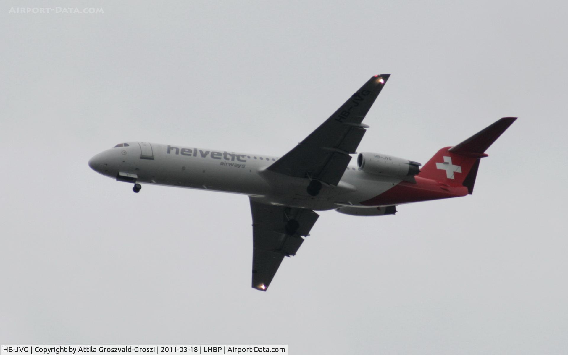 HB-JVG, 1993 Fokker 100 (F-28-0100) C/N 11478, On a landing direction, in Üllö city airspace.