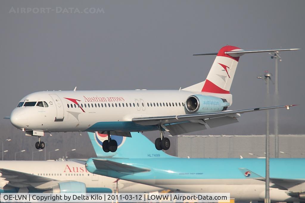 OE-LVN, 1991 Fokker 100 (F-28-0100) C/N 11367, TYR [VO] Austrian Arrows