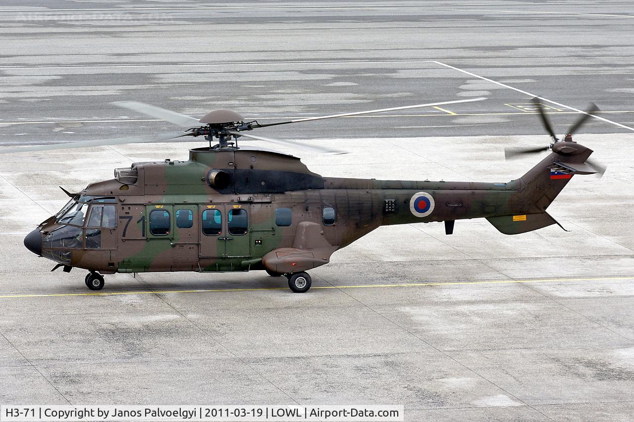 H3-71, 2003 Eurocopter AS-532AL Cougar C/N 2580, Slovenian Army Eurocopter AS532 Cougar, fuelstop in LOWL/LNZ