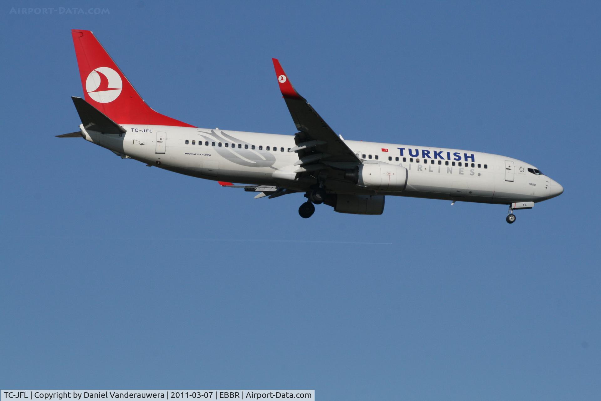 TC-JFL, 1999 Boeing 737-8F2 C/N 29774/269, Flight TK1937 is descending to RWY 02