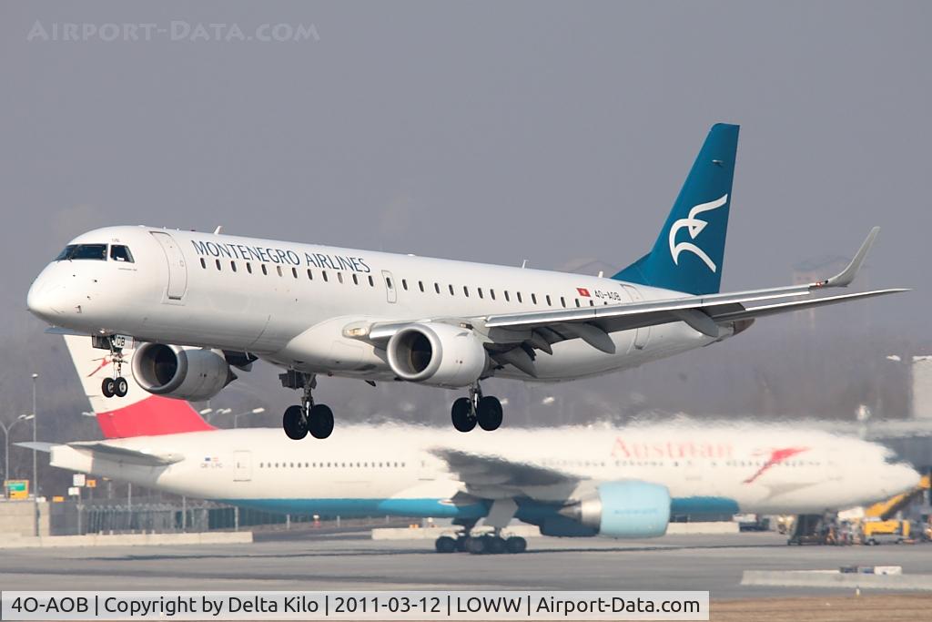 4O-AOB, 2009 Embraer 195LR (ERJ-190-200LR) C/N 19000283, MGX [YM] Montenegro Airlines