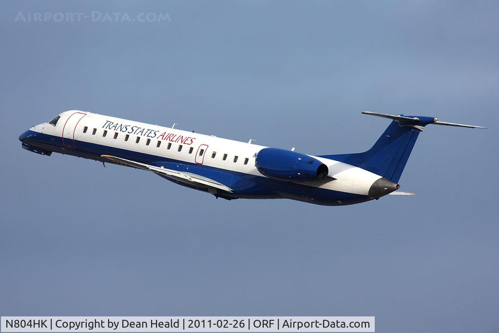 N804HK, 1998 Embraer EMB-145EP (ERJ-145EP) C/N 145082, Trans States Airlines N804HK climbing out from RWY 5 as 