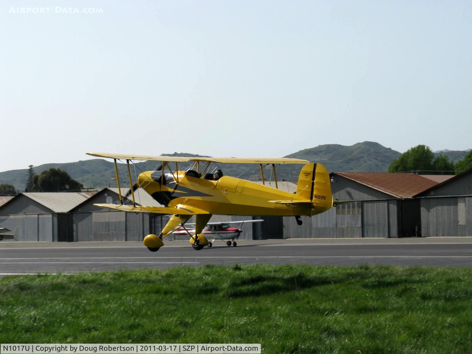 N1017U, 1939 CASA 1-131 Jungmann C/N E3B-435, 1939 Bucker JUNGMANN C.A.S.A. 1.131, Lycoming O-360 180 Hp conversion, landing Rwy 22L grass