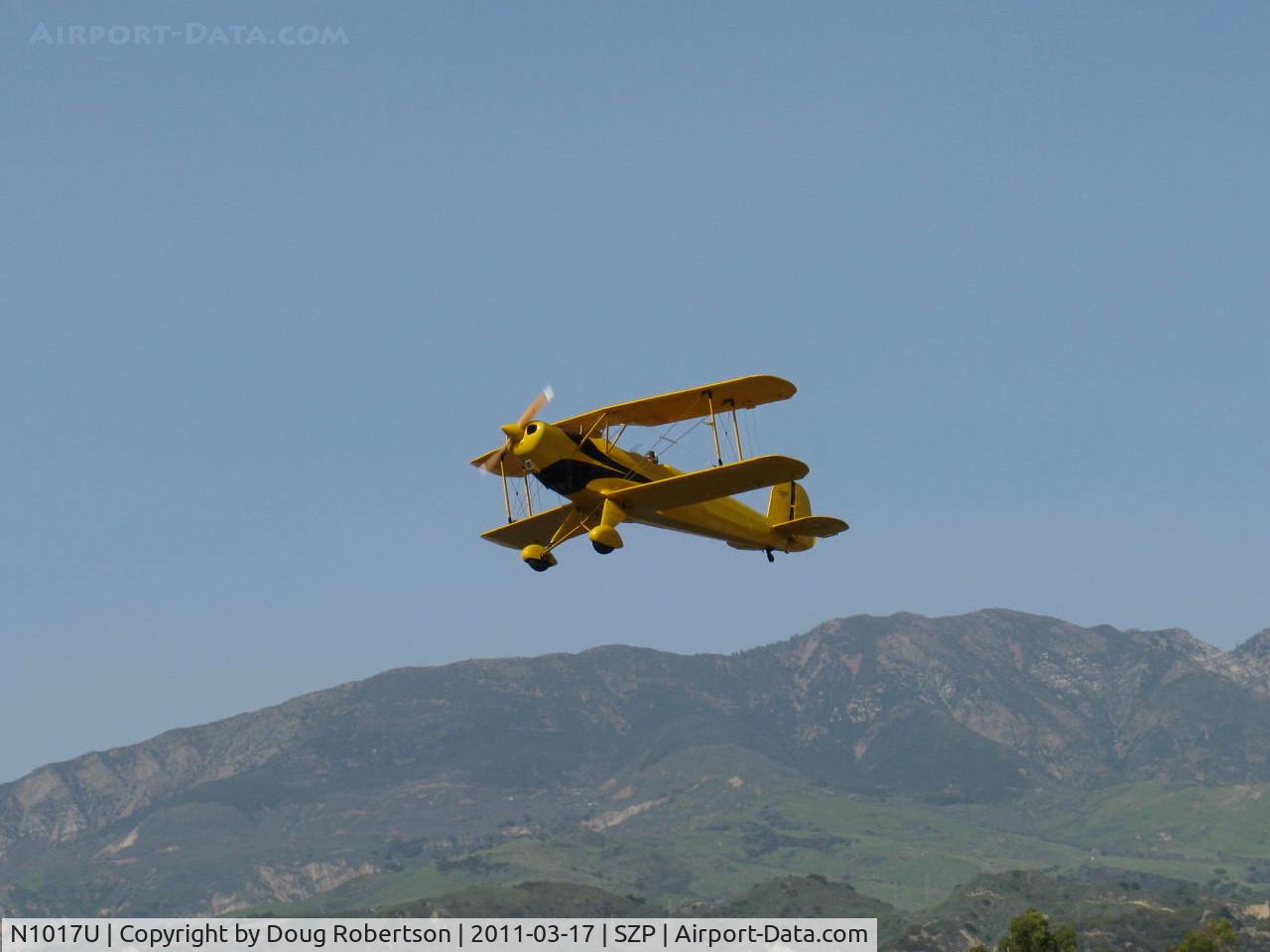 N1017U, 1939 CASA 1-131 Jungmann C/N E3B-435, 1939 Bucker JUNGMANN C.A.S.A. 1.131, Lycoming O-360 180 Hp upgrade conversion, on final Rwy 22
