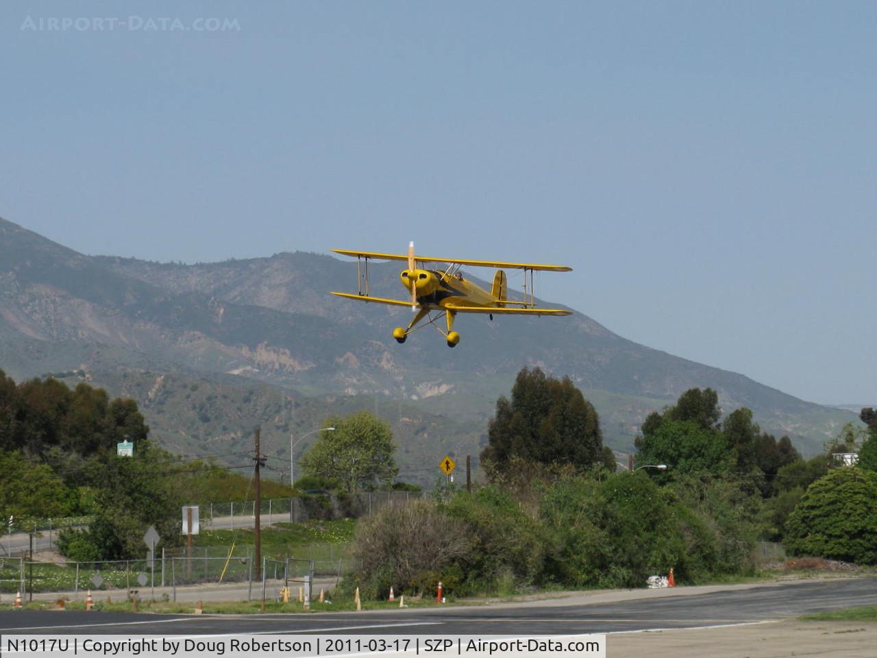 N1017U, 1939 CASA 1-131 Jungmann C/N E3B-435, 1952 Bucker JUNGMANN C.A.S.A. 1.131, Lycoming O-360 180 Hp upgrade conversion, on final Rwy 22