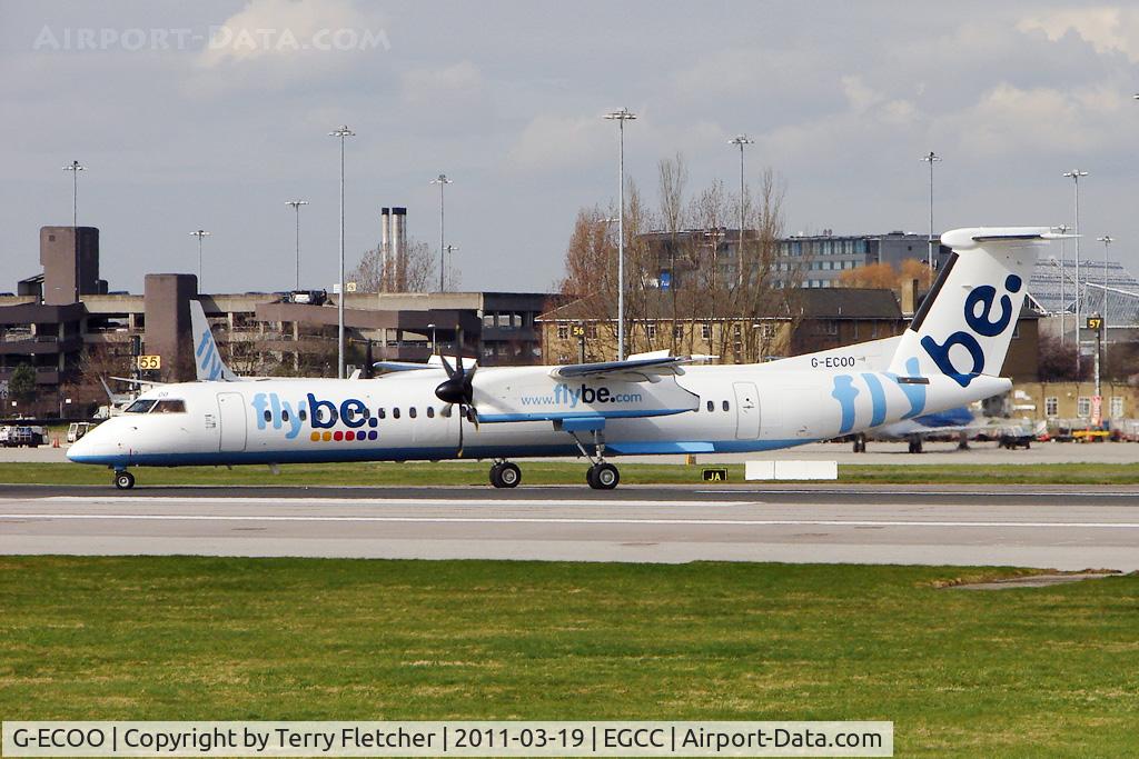 G-ECOO, 2009 De Havilland Canada DHC-8-402Q Dash 8 C/N 4237, FLYBE's 2009 De Havilland Canada DHC-8-402, c/n: 4237 taxying for departure from Manchester (UK)