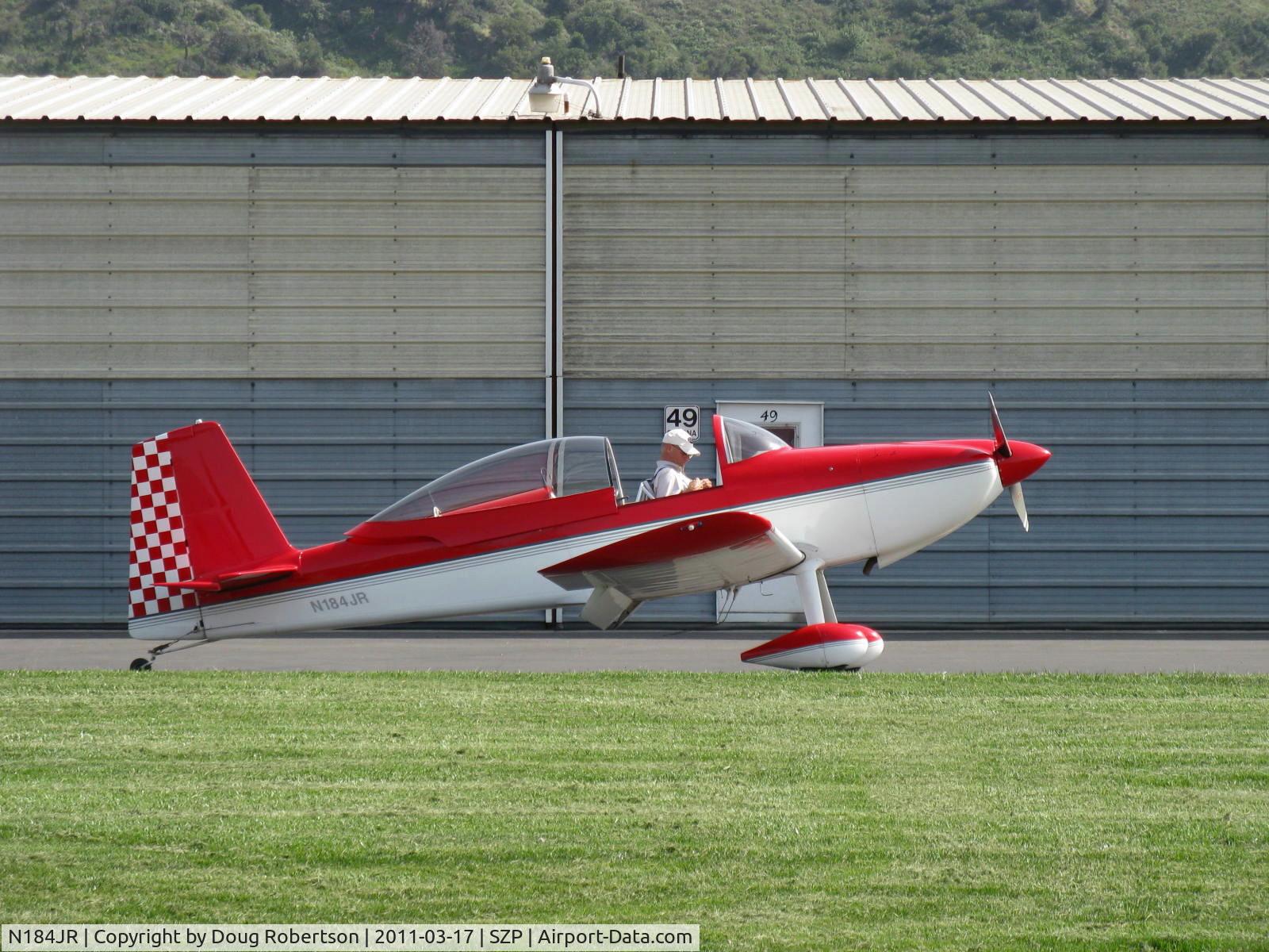 N184JR, 2001 Vans RV-8 C/N 81166, 2001 Rausch VAN's RV-8, Lycoming IO-360 A&C 200 Hp, strapping in