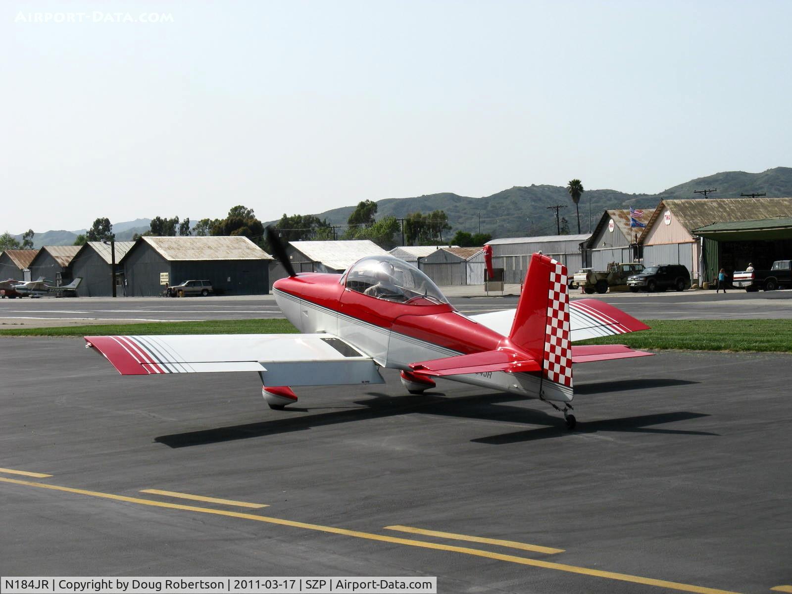 N184JR, 2001 Vans RV-8 C/N 81166, 2001 Rausch VAN's RV-8, Lycoming IO-360 A&C 200 Hp, canopy closed-engine start