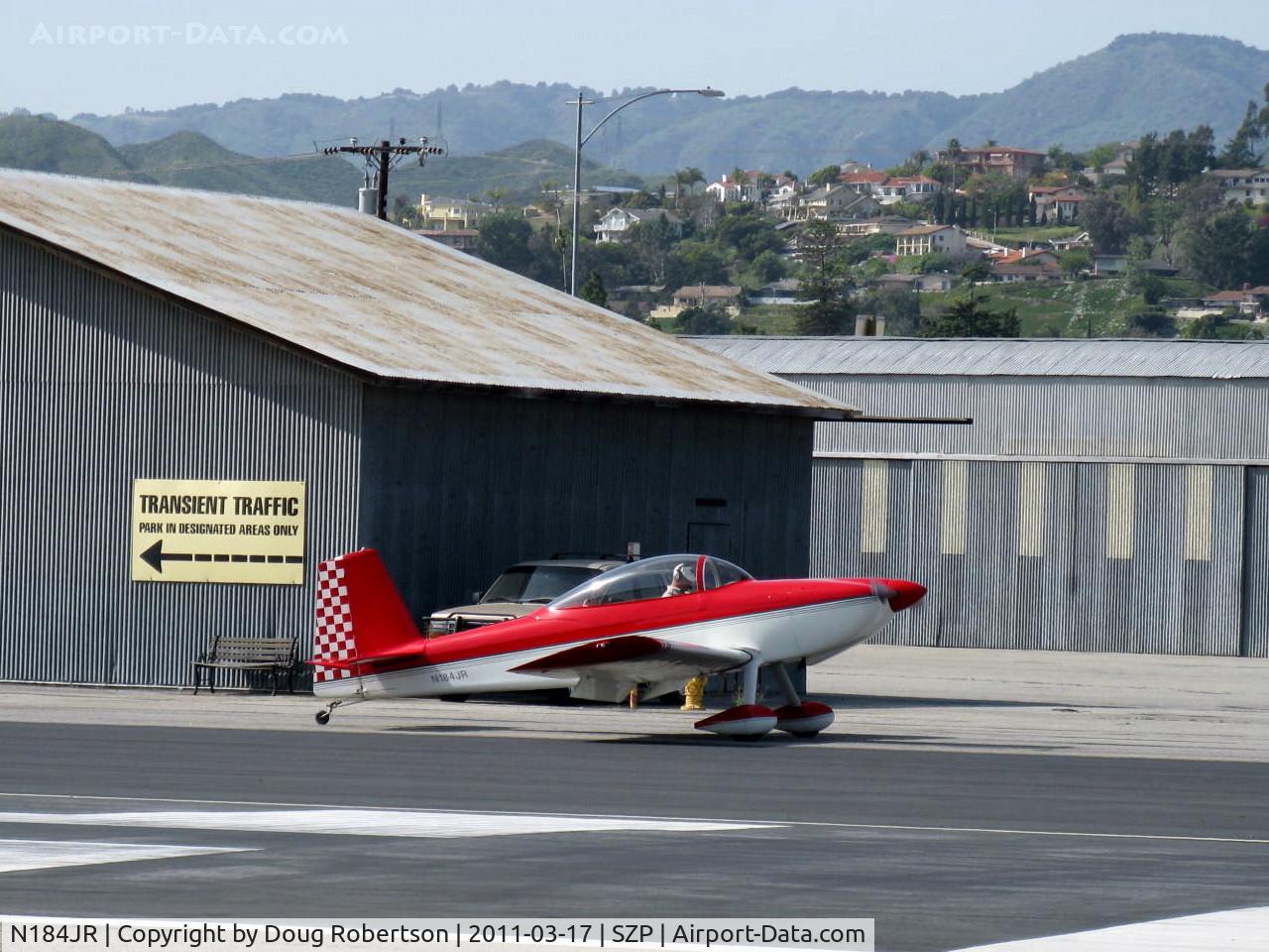N184JR, 2001 Vans RV-8 C/N 81166, 2001 Rausch VAN's RV-8, Lycoming IO-360 A&C 200 Hp