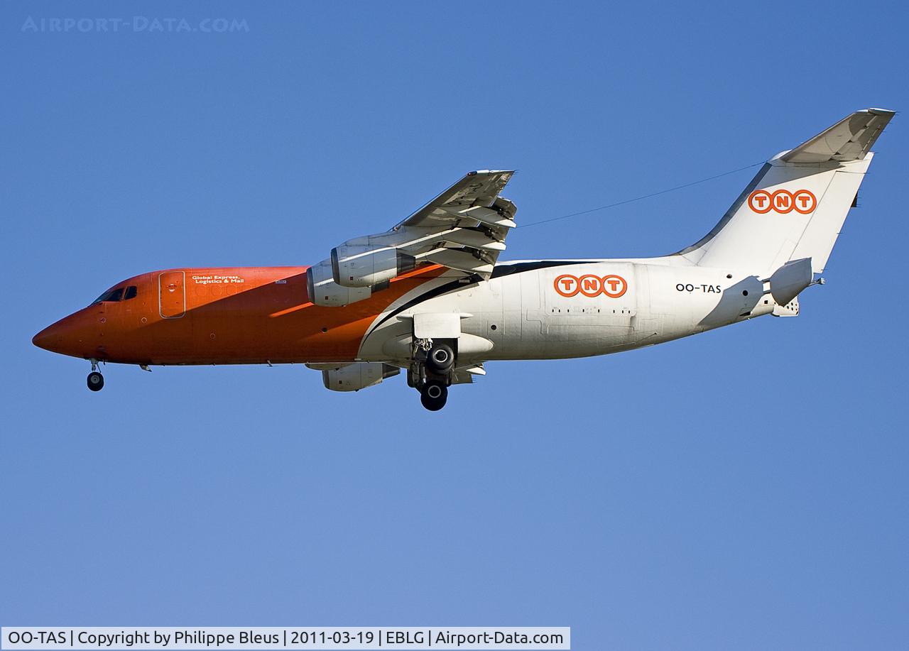 OO-TAS, 1990 British Aerospace BAe.146-300 C/N E3154, Cute little freighter on short final rwy 05R.