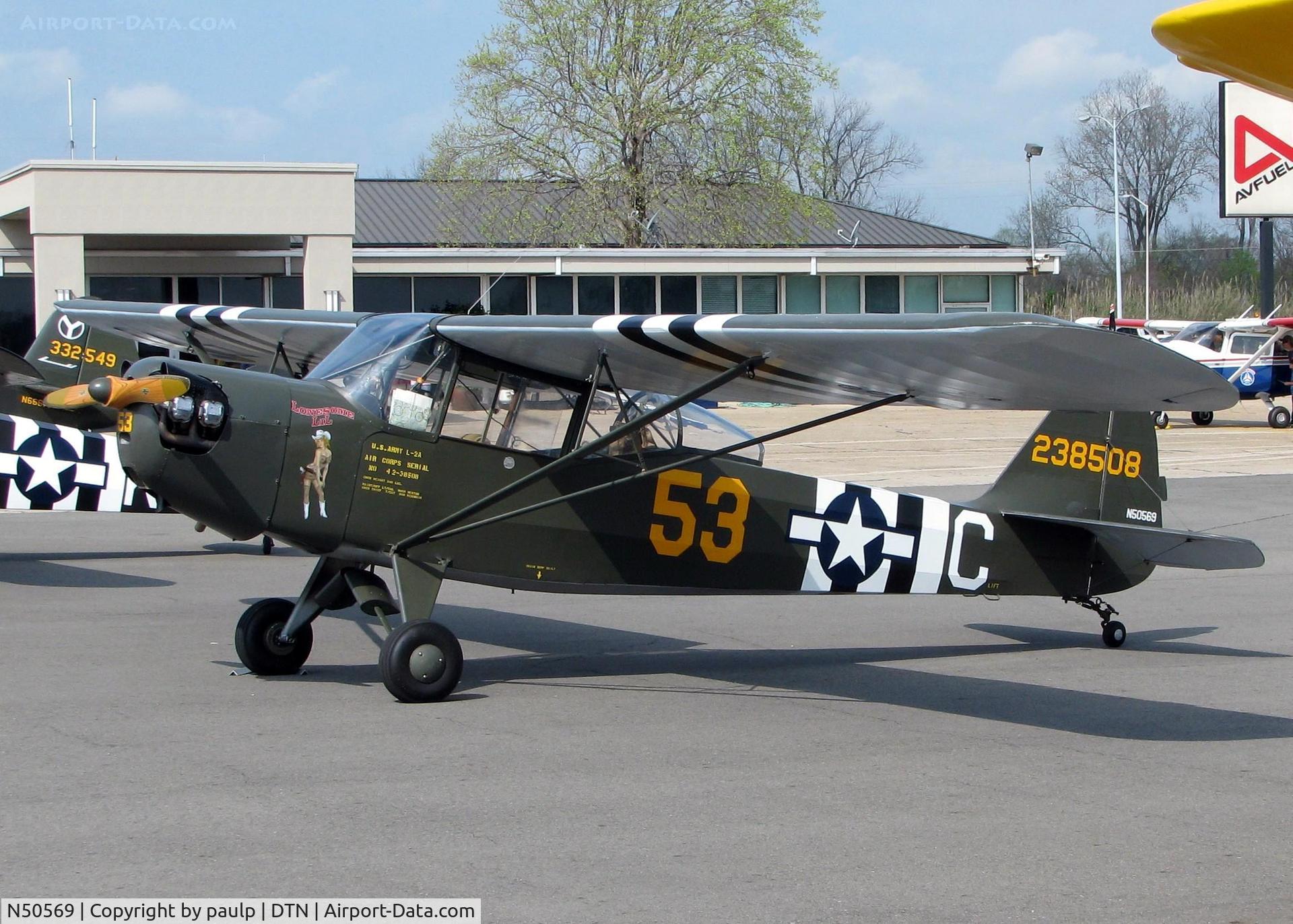 N50569, 1942 Taylorcraft DCO-65 C/N 4546, At Downtown Shreveport.
