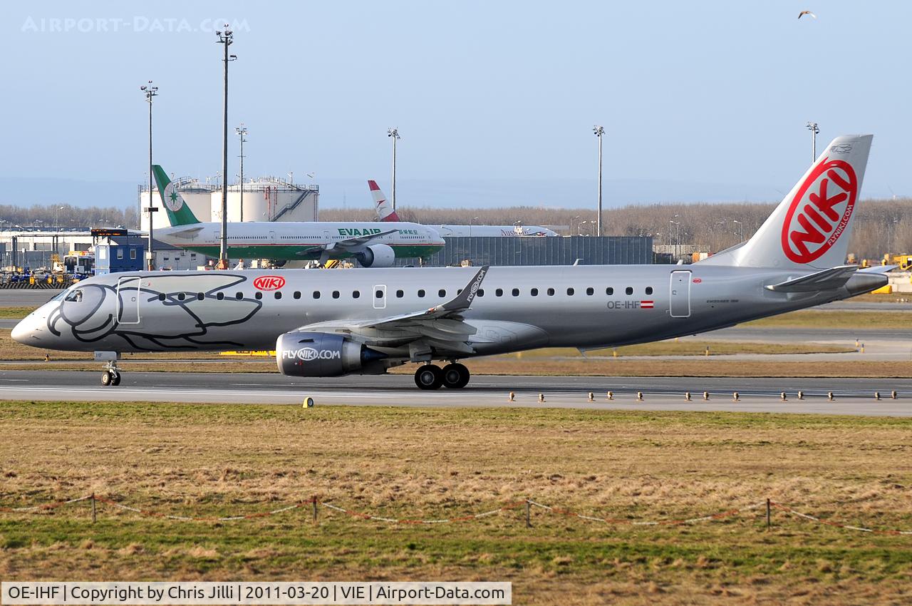 OE-IHF, 2011 Embraer 190LR (ERJ-190-100LR) C/N 19000420, Latest addition to the NIKI fleet. Del. 15-03-2011.
