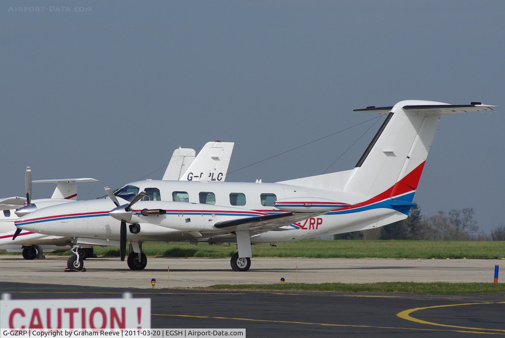 G-GZRP, 1984 Piper PA-42-720 Cheyenne IIIA C/N 42-5501011, Parked at Norwich.