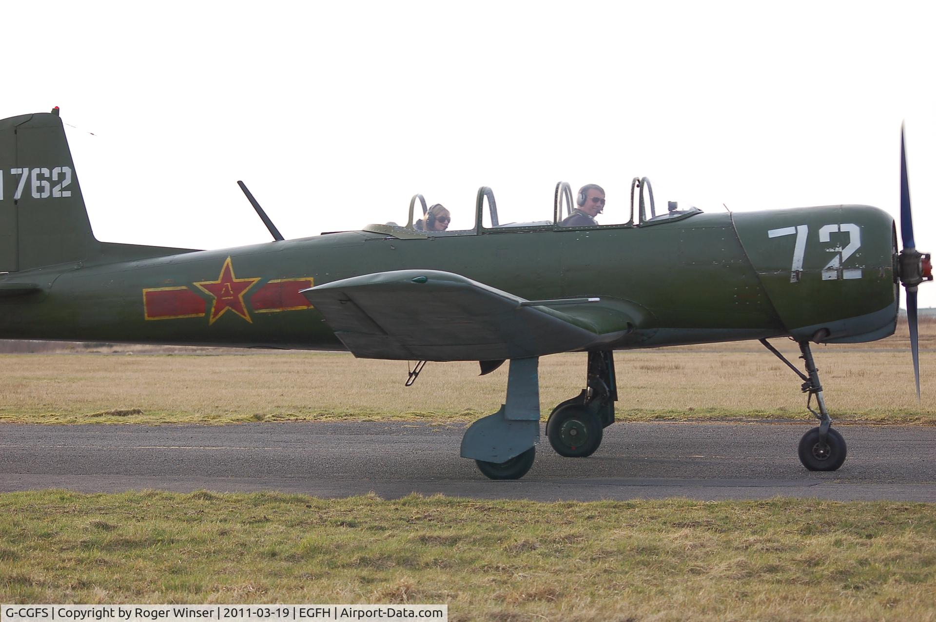 G-CGFS, 1988 Nanchang CJ-6A Chujiao C/N 4532008, Taxying for departing. Marked 61762 