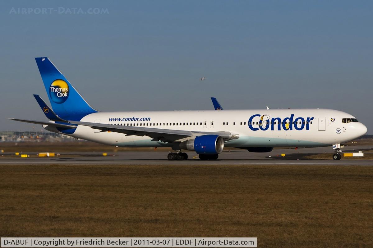 D-ABUF, 1994 Boeing 767-330/ER C/N 26985, departing via RW18W