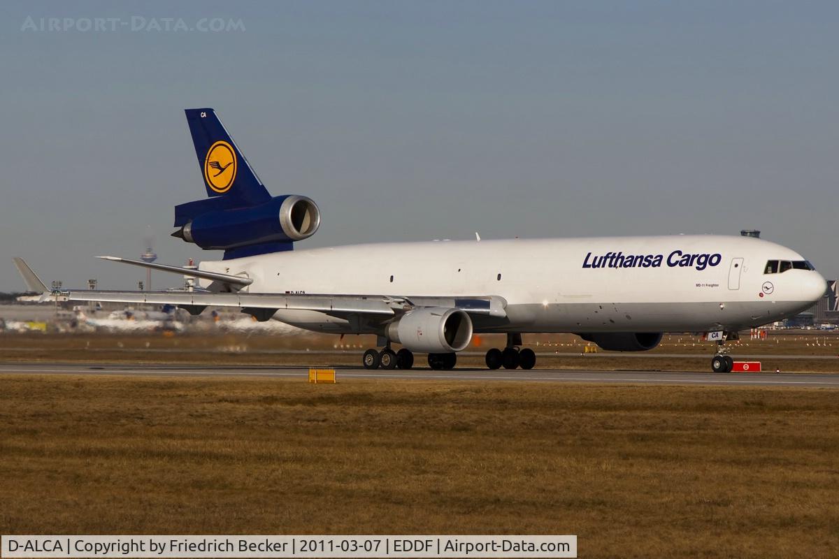 D-ALCA, 1998 McDonnell Douglas MD-11F C/N 48781, departing via RW18W