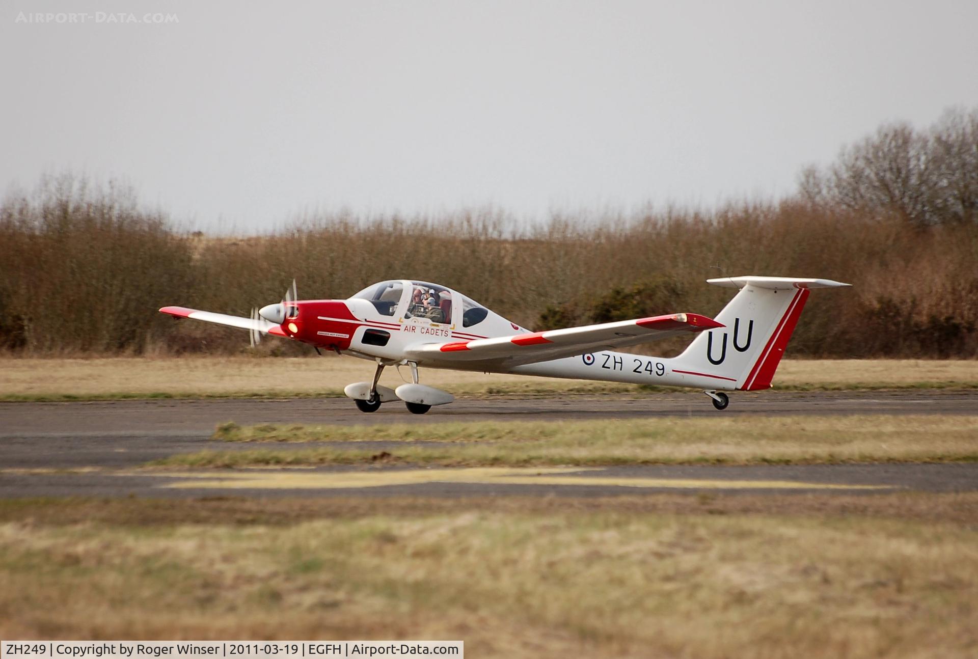 ZH249, Grob G-109B Vigilant T1 C/N 6562, Coded UU. Normally based at MOD St Athan. Spare aircraft shared between 634 VGS and 636 VGS seen operating with 636 VGS at Swansea Airport. 