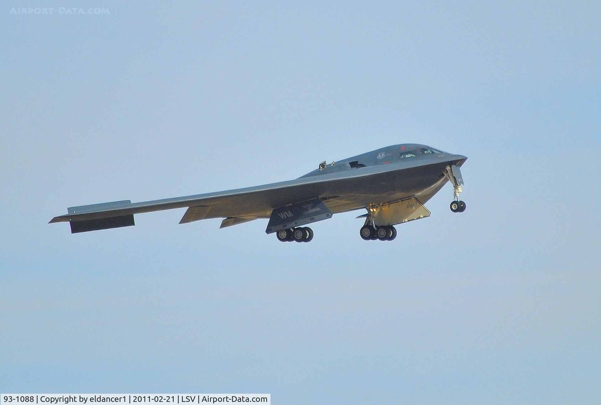 93-1088, 1993 Northrop Grumman B-2A Spirit C/N 1021/AV-21, Taken during Red Flag Exercise at Nellis Air Force Base, Nevada.