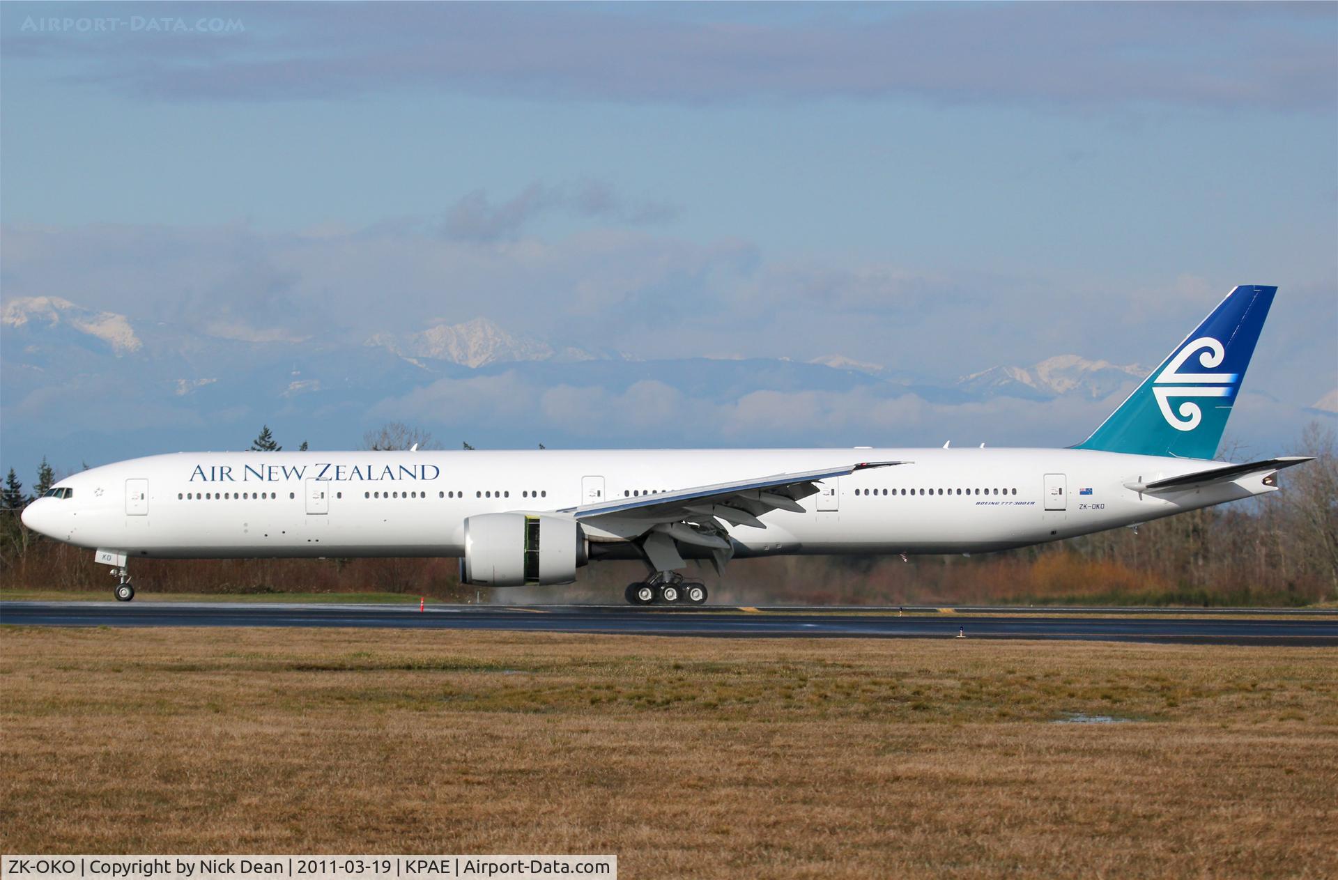 ZK-OKO, 2011 Boeing 777-306/ER C/N 38407, KPAE Boeing 053 returning to Paine from the paint shop at KPDX