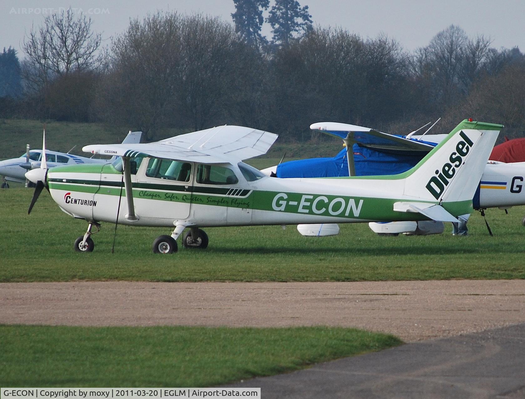 G-ECON, 1975 Cessna 172M Skyhawk C/N 172-64490, Diesel powered Cessna 172M Centurion at White Waltham. Powered by a Thielert TAE-125-01 diesel motor.