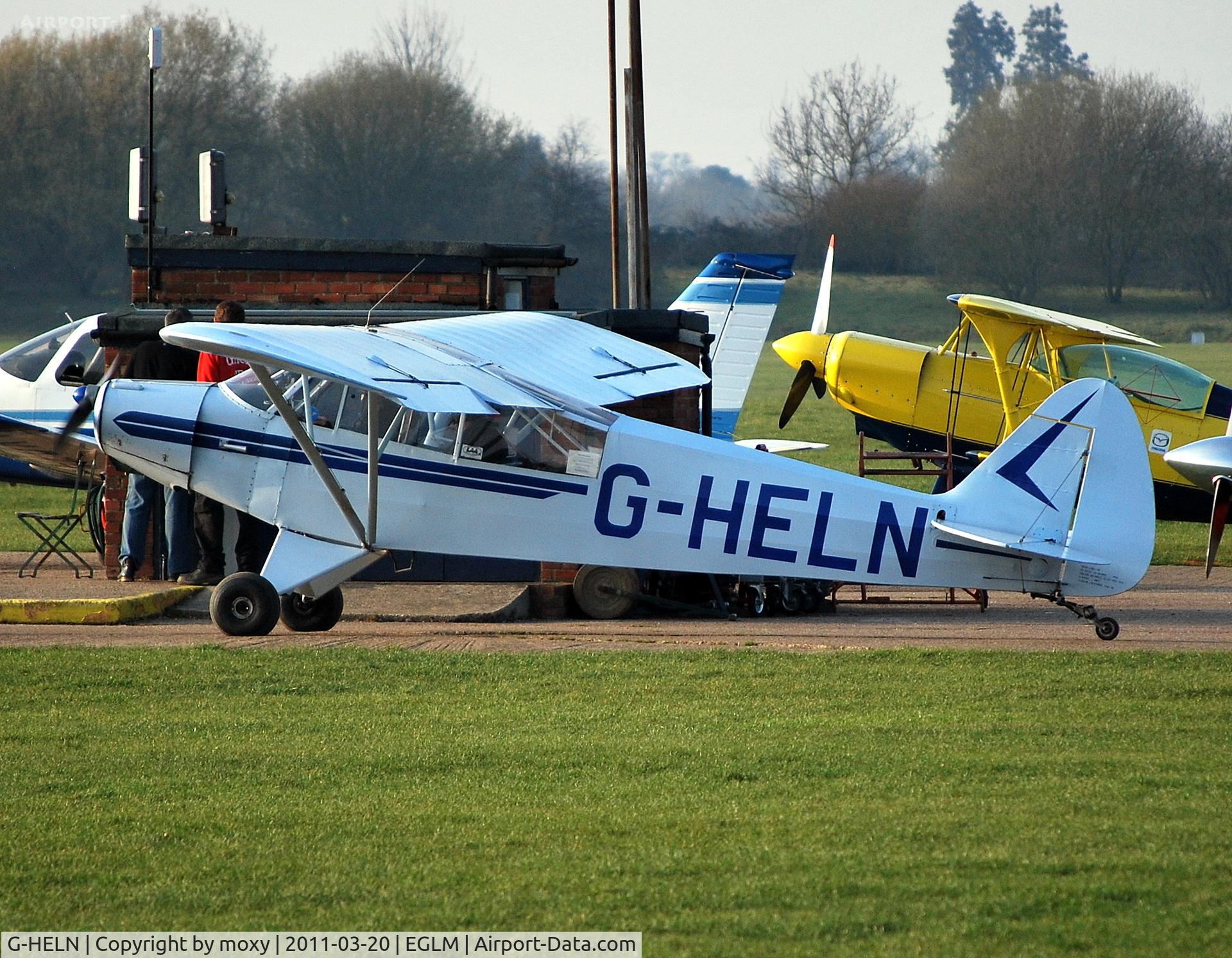 G-HELN, 1958 Piper L-21B Super Cub (PA-18-135) C/N 18-3400, Resident Piper PA-18-95 at White Waltham