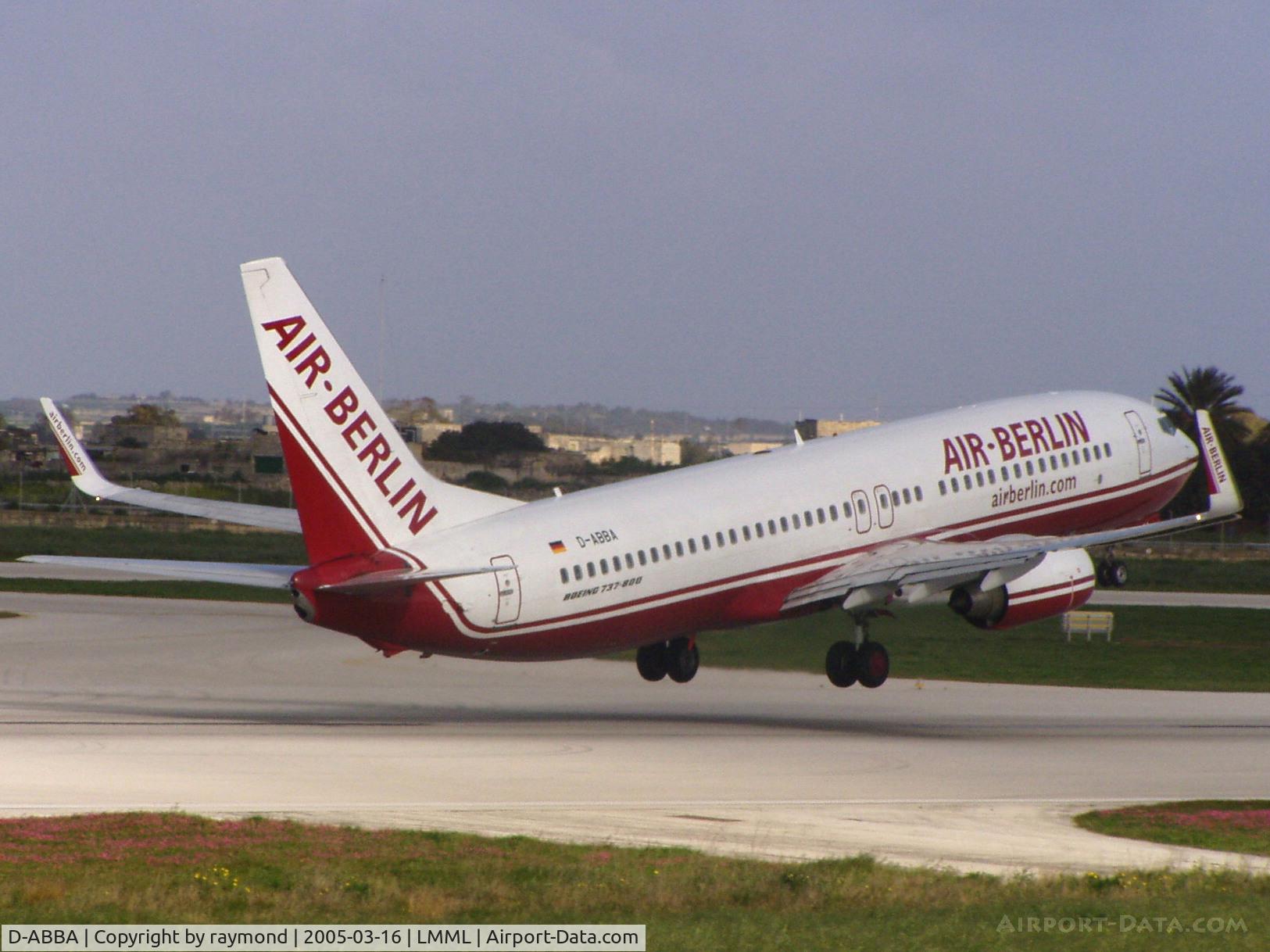 D-ABBA, 2001 Boeing 737-86J C/N 30570, D-ABBA B737 of Air Berlin during rotation.