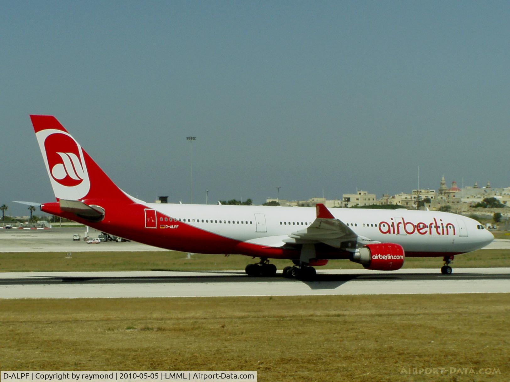 D-ALPF, 2002 Airbus A330-223 C/N 476, A330 D-ALPF Air Berlin backtracking for take-off.
