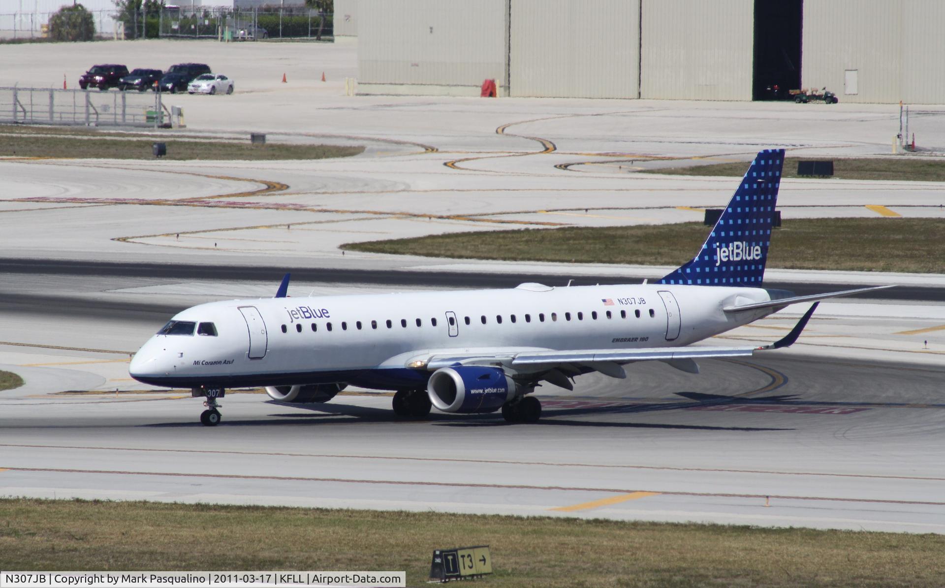 N307JB, 2009 Embraer ERJ-190-100 IGW 190AR C/N 19000286, ERJ 190-100 IGW