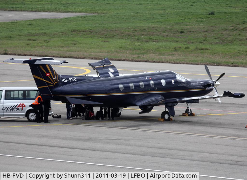 HB-FVD, 2008 Pilatus PC-12/47E C/N 1072, Parked at the General Aviation area...