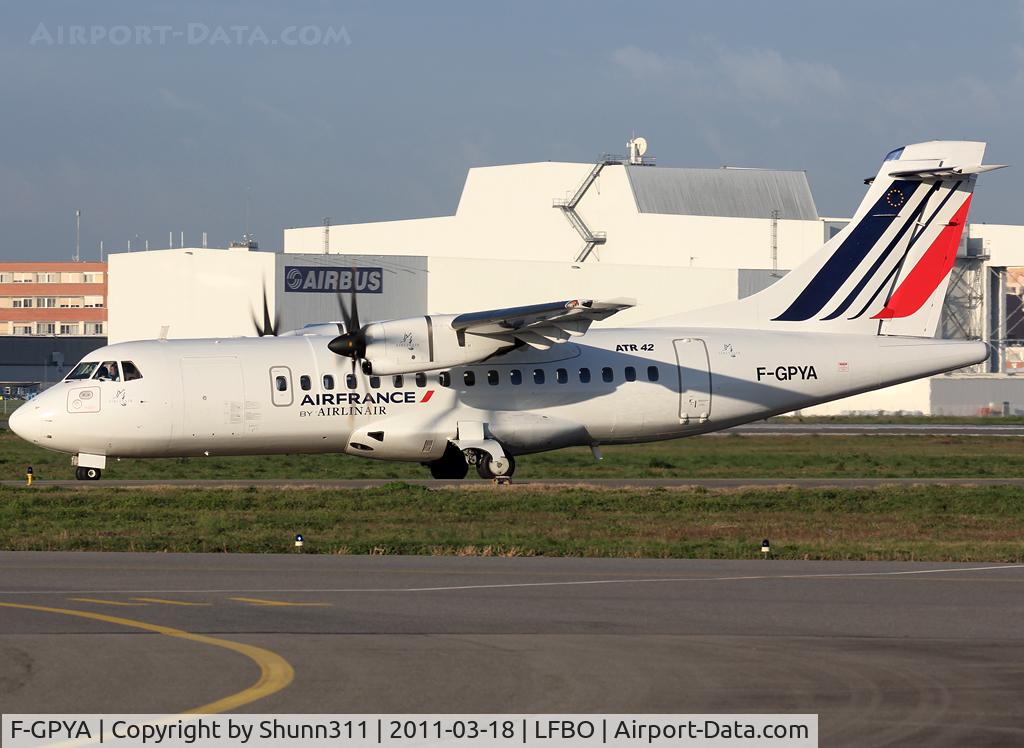 F-GPYA, 1995 ATR 42-500 C/N 457, Taxiing to the General Aviation area after overhaul...
