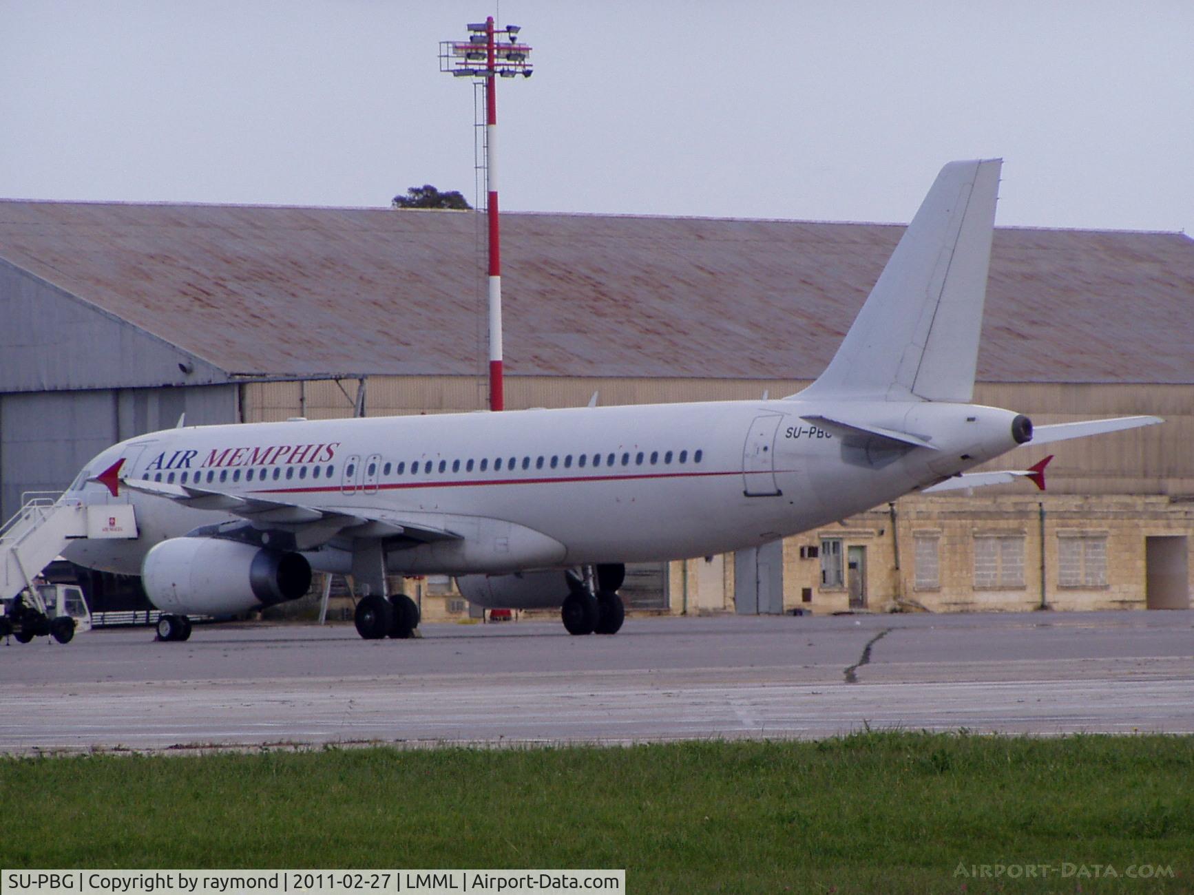SU-PBG, 2000 Airbus A320-233 C/N 1353, A320 SU-PBG of Air Memphis seen here in Malta while awaiting for Egyptian citizens for their flight back during the Libyan dispute.
