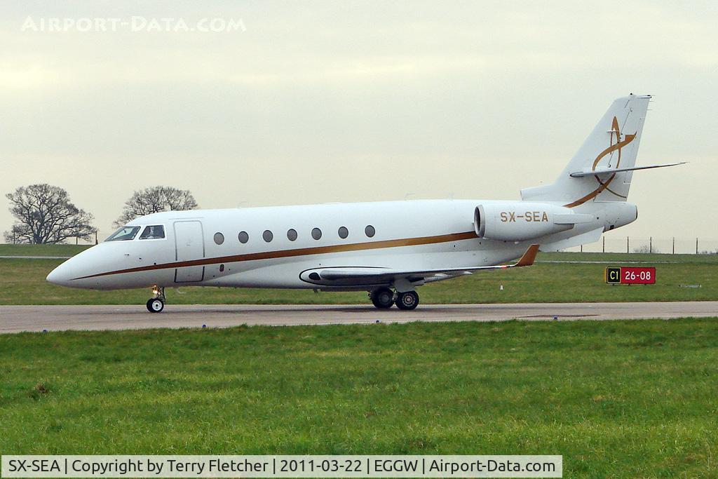 SX-SEA, 2007 Gulfstream Aerospace G200 C/N 163, Greek registered 2007 Gulfstream Aerospace Gulfstream 200 (IAI 1126), c/n: 163  arriving at Luton