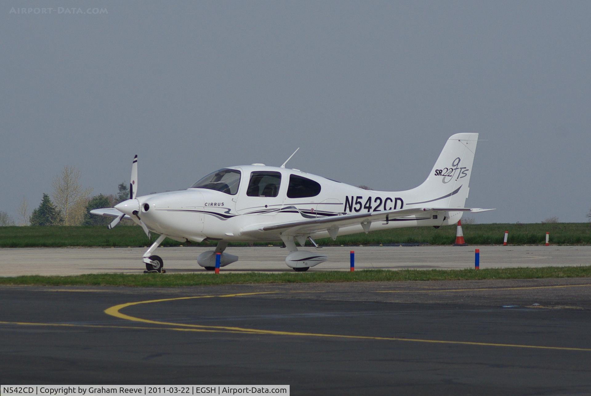 N542CD, 2004 Cirrus SR22 GTS C/N 1186, Parked at Norwich.