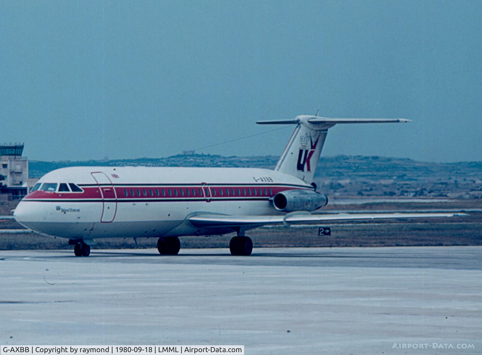 G-AXBB, 1969 BAC 111-409AY One-Eleven C/N BAC.162, Air UK BAC111 G-AXBB taxing on the apron in Malta.