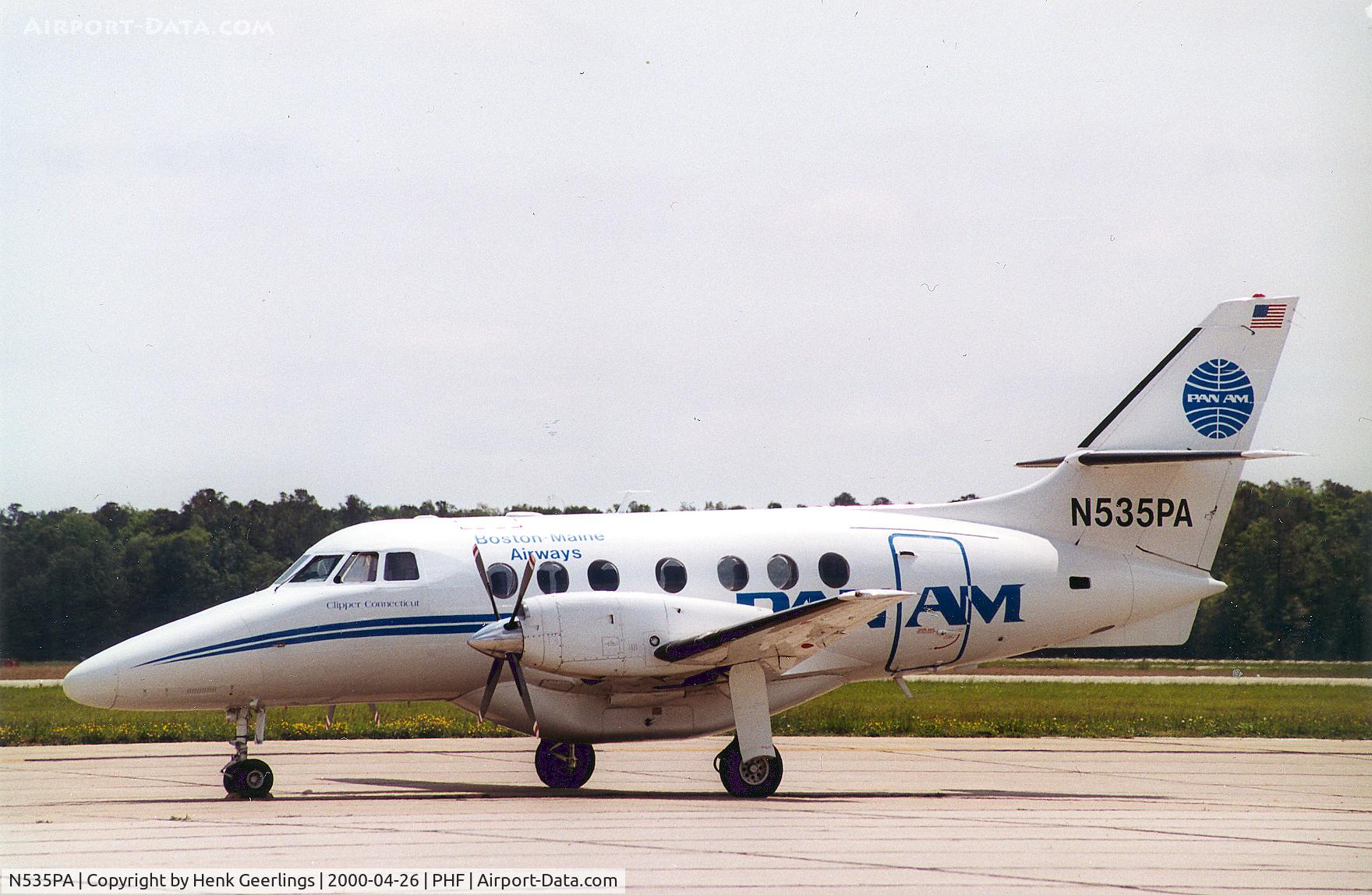 N535PA, British Aerospace BAe Jetstream 3101 C/N 687, Pan Am-Boston Maine Airways , Clipper Connecticut