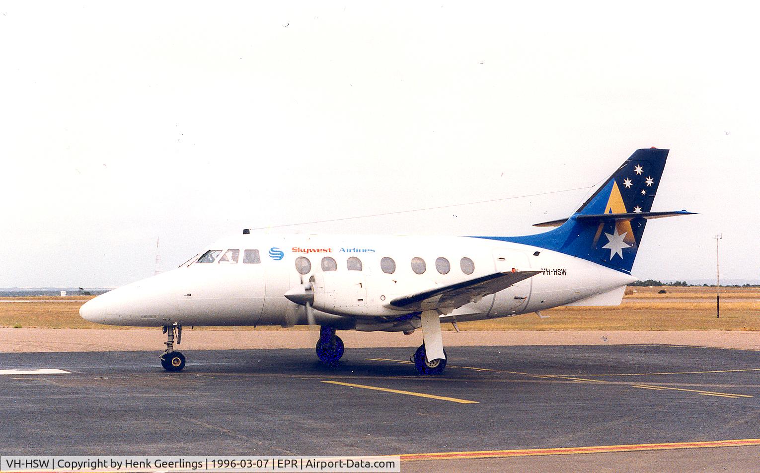 VH-HSW, 1974 British Aerospace BAe-3102 Jetstream 31 C/N 622, Skywest Airlines