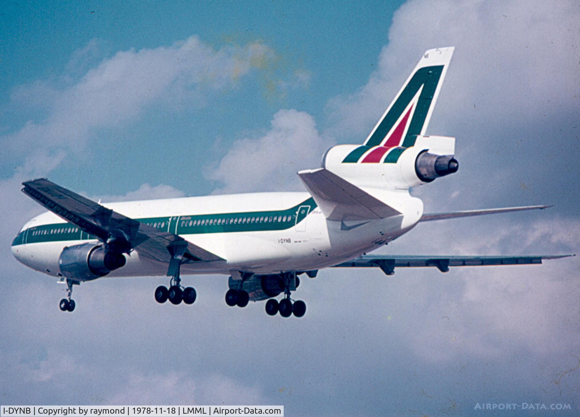 I-DYNB, 1974 Douglas DC-10-30 C/N 47866, DC10 I-DYNB Alitalia doing circuit training.